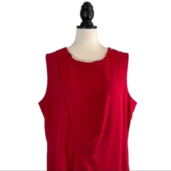 Barbour Leathen Dress Red Summer Tartan Print, New w/ Tags, Size 14 (US) - Picture 2 of 14